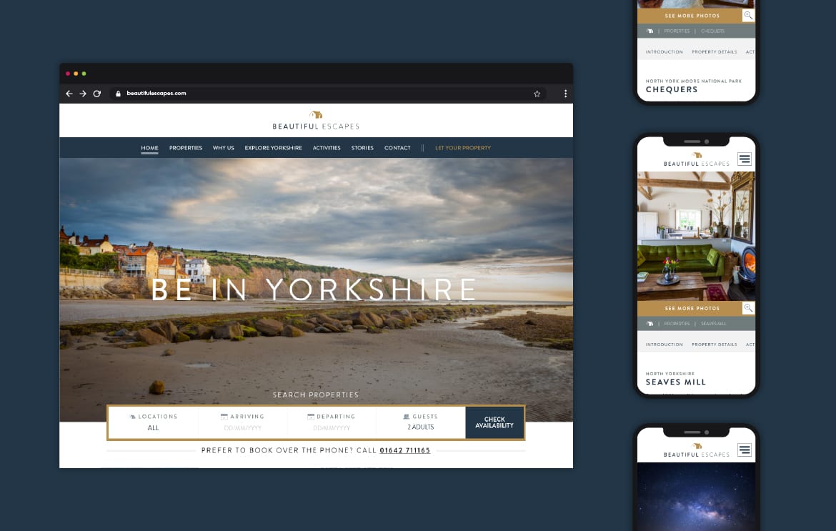 Website design for Beautiful Escapes