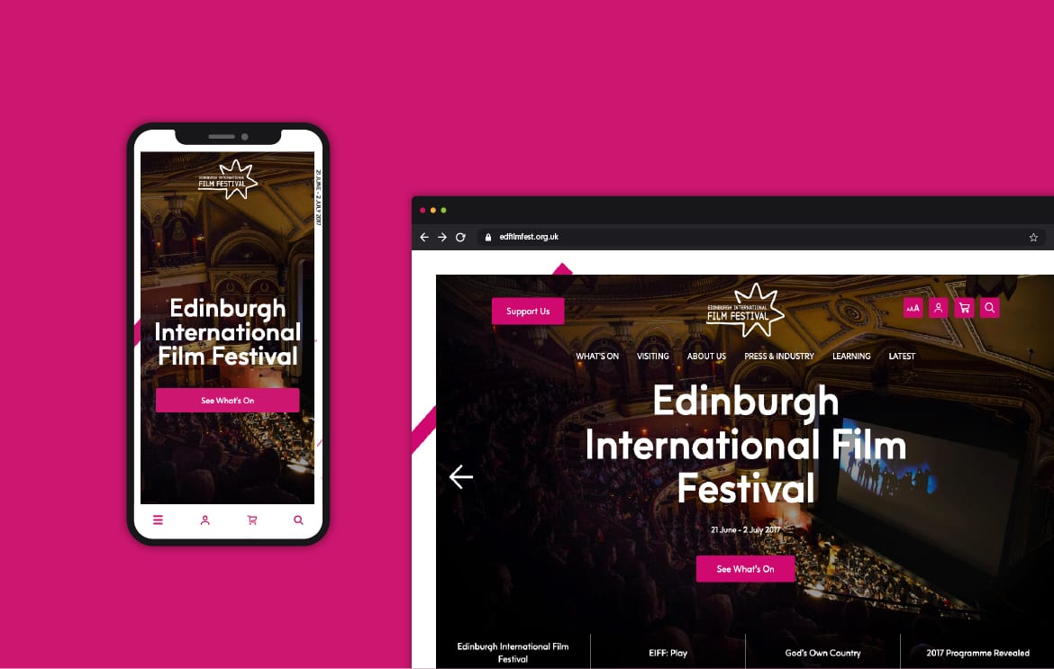 Website design for Edinburgh International Film Festival
