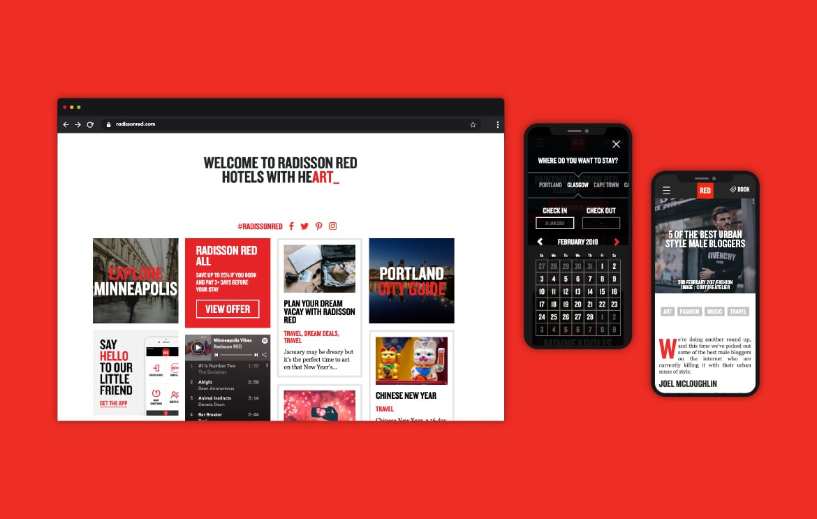 Website design for Radisson Red